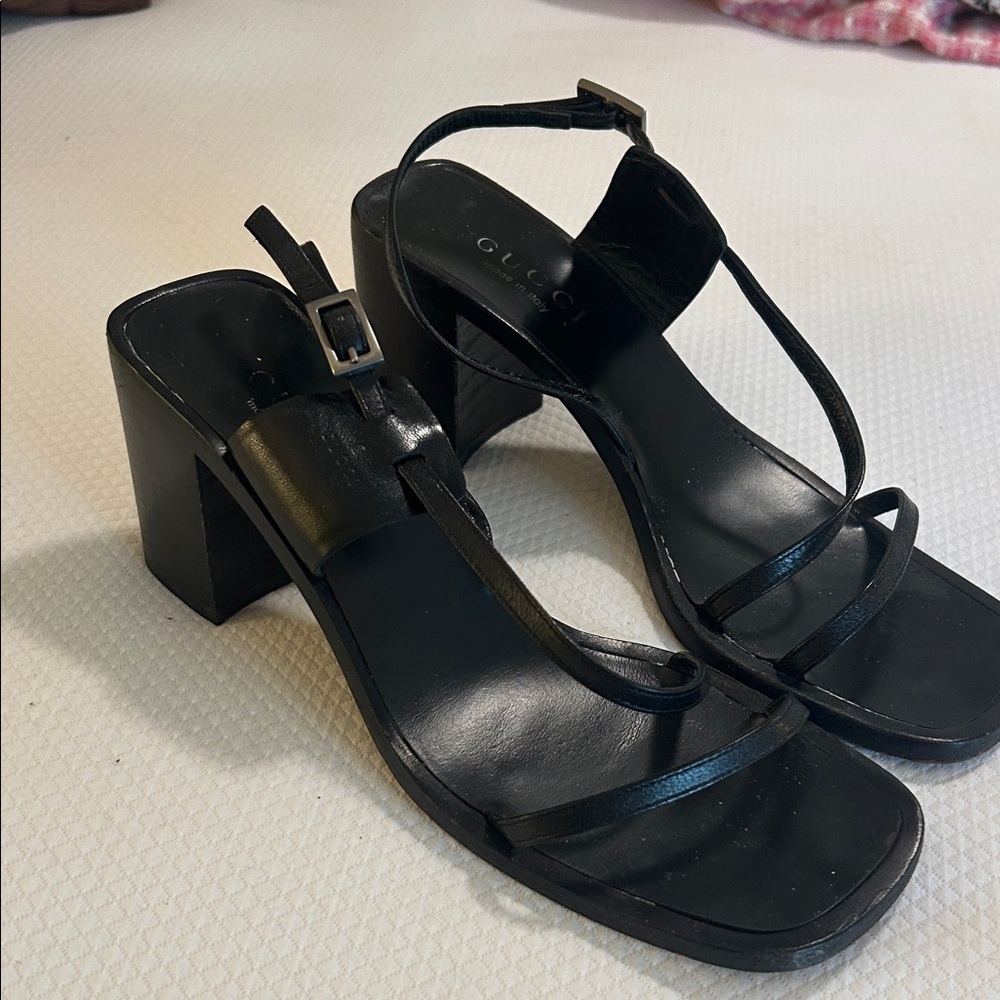 Gucci Elegant Black Block Heels
